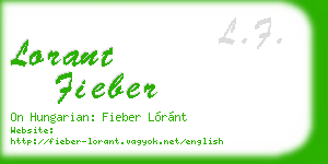 lorant fieber business card